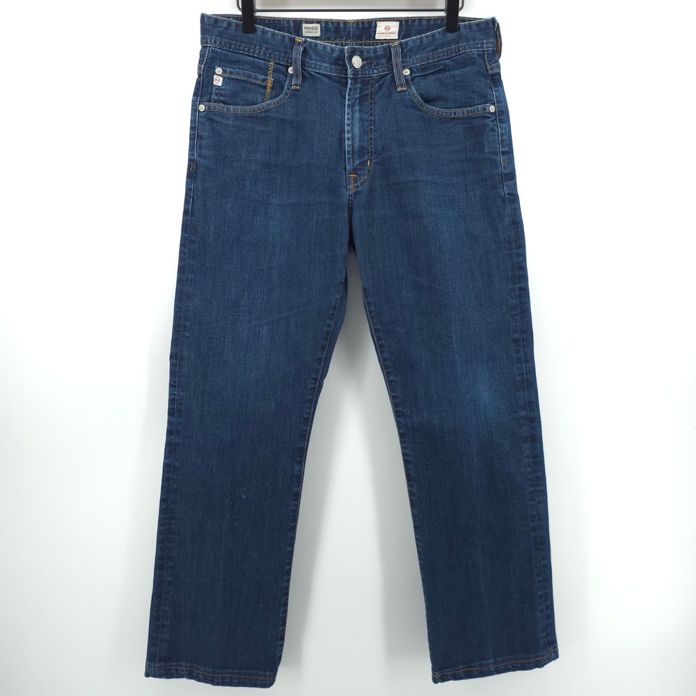 AG Adriano Goldschmied Mens Jeans Protege 32R Dark Wash Straight Leg 1049OGN